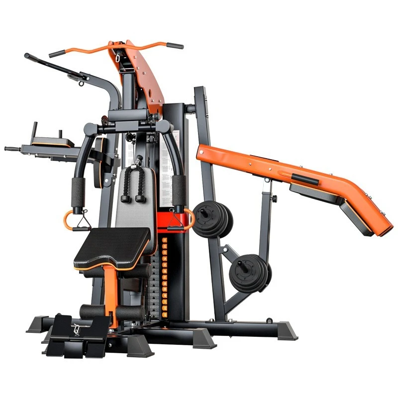 Multifunctional Home Gym Station, 3-Station Combo Trainer, Commercial Cable Crossover Rack for Full Squat Weight Lifting Workout