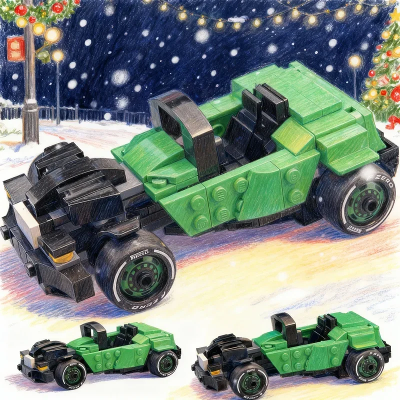 

216pcs MOC Kicking Cool HOT ROD City Champions Model Building Blocks Architecture Toys Assemble Education Festival Gift Brick