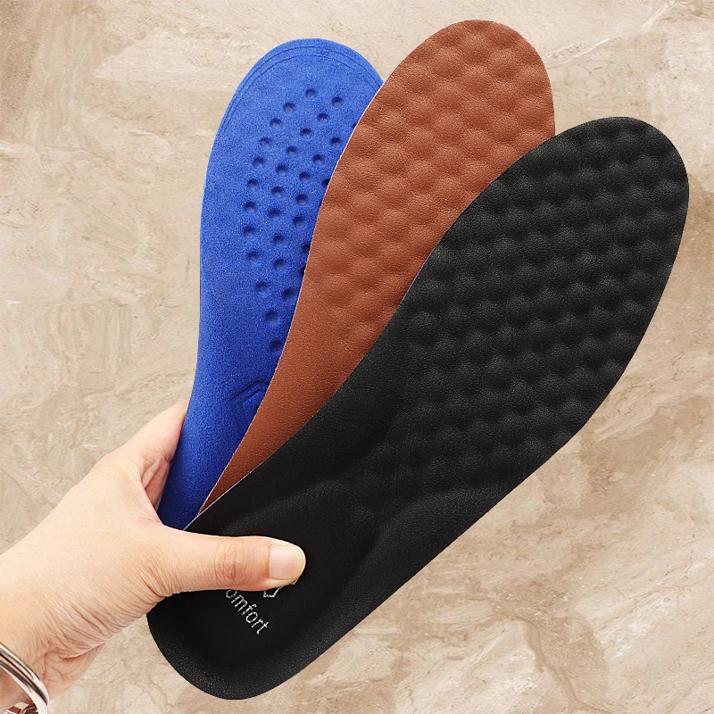 

Autumn Winter Leather Shoe Insoles for Feet Arch Support Orthopedic Insole Plantar Fasciitis Shoe Pads Shock-absorbing Shoe Sole