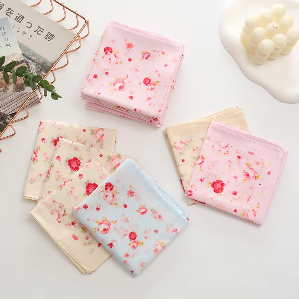 3/6 pezzi fazzoletto stampato in puro cotone da donna elegante morbido e confortevole asciugamano assorbente sottile estivo della porcellana orientale 43 cm