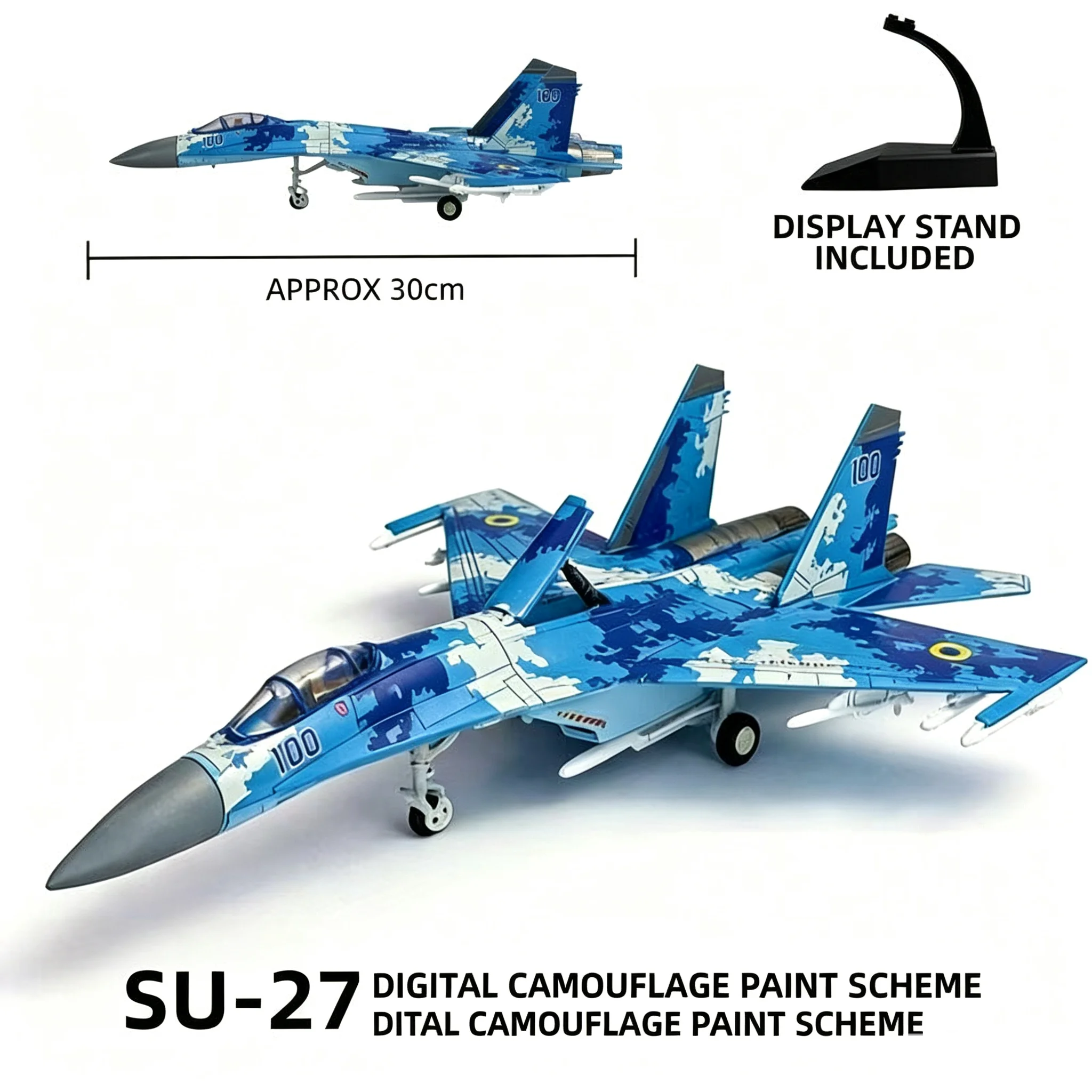 1/72 Su‑27 Fighter Jet Building Model Kit, Military Aircraft Assembly Toy, Perfect Gift for Boys Kids Military Enthusiasts