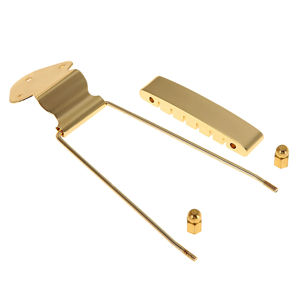 Praktische Metall-Trapez-Saitenhalterung für 6-saitige Archtop Jazz-Gitarre/LP E-Gitarre mit Feststellsystem