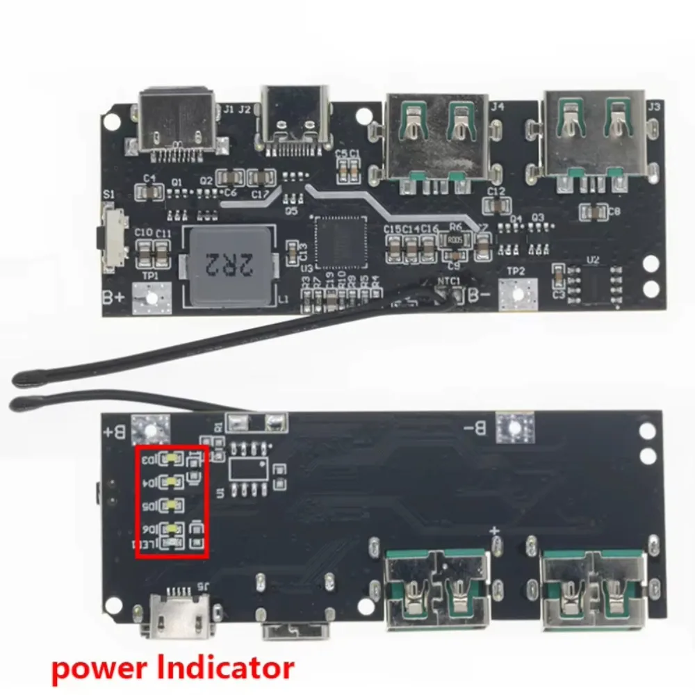 10pcs/lot 22.5W Power bank 5-port bidirectional fast charging Mobile power module Circuit board DIY Motherboard QC4+PD3.0