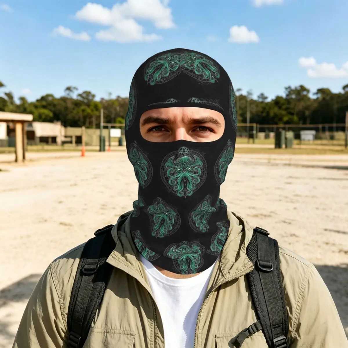Lovecraft Great Cthulhu Breathable Balaclava Full Face Mask Sun Protection Neck Gaiter For Motorcycle Cycling Fishing Outdoor