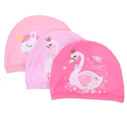 3 Pcs Swimming Cap Children Hats Polyester Caps Comfortable Elastic Ear Protection Kids Supply Boys Girls Baby Cartoon Cap Gifts