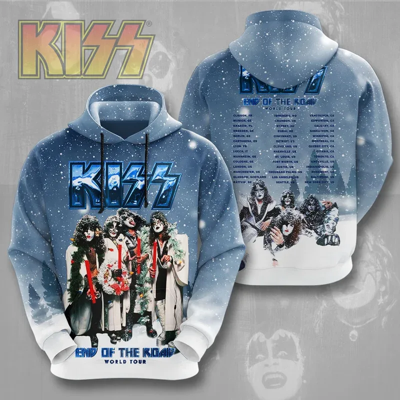 2025 Rock Band Kiss Hoodies 3Dพิมพ์ผู้ชายผู้หญิงHip Hopขนาดใหญ่Pullover Hooded Sweatshirtsแฟชั่นStreetwear Manเสื้อผ้า