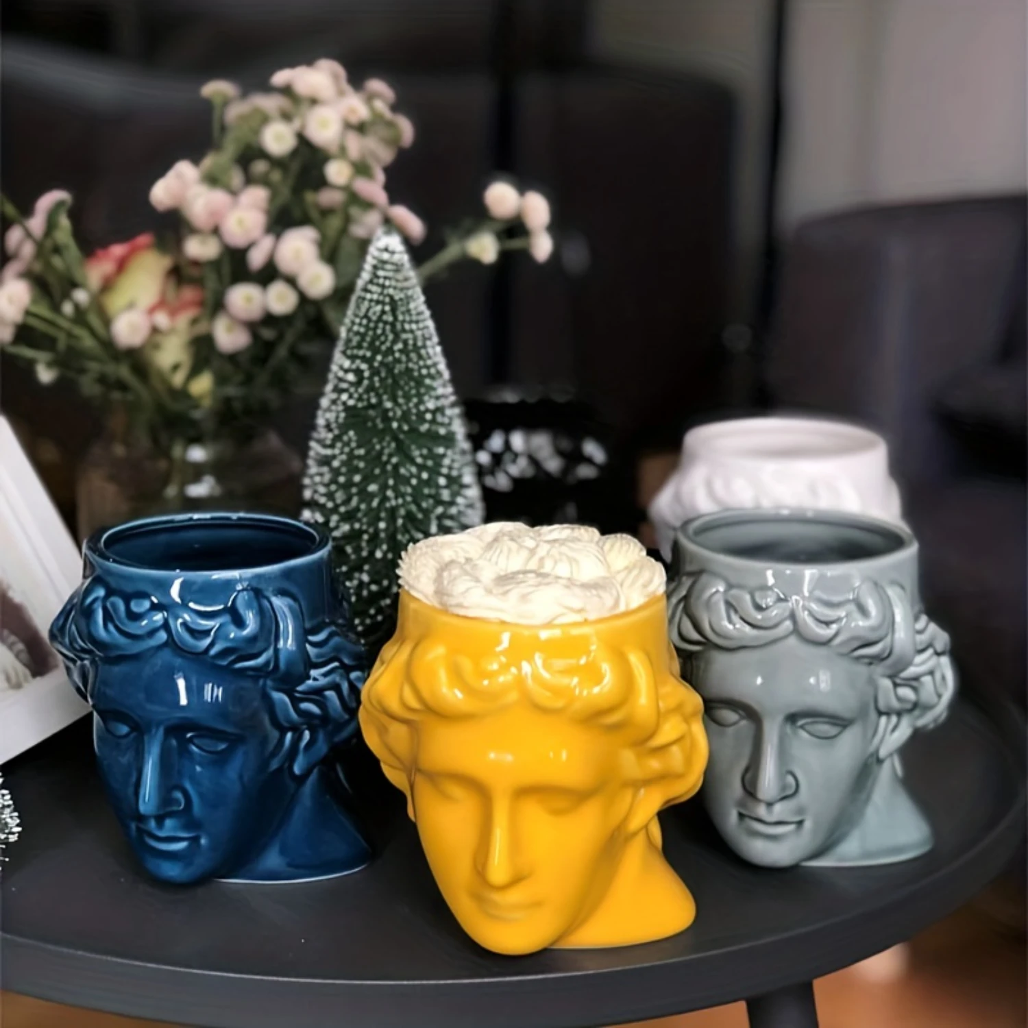 1 Stück Neuheit Kaffeetasse Lustige Bierbecher Statue 16,2 Unzen Keramikbecher Weihnachten Urlaub Geschenk Geburtstagsgeschenkidee für Männer und Frauen