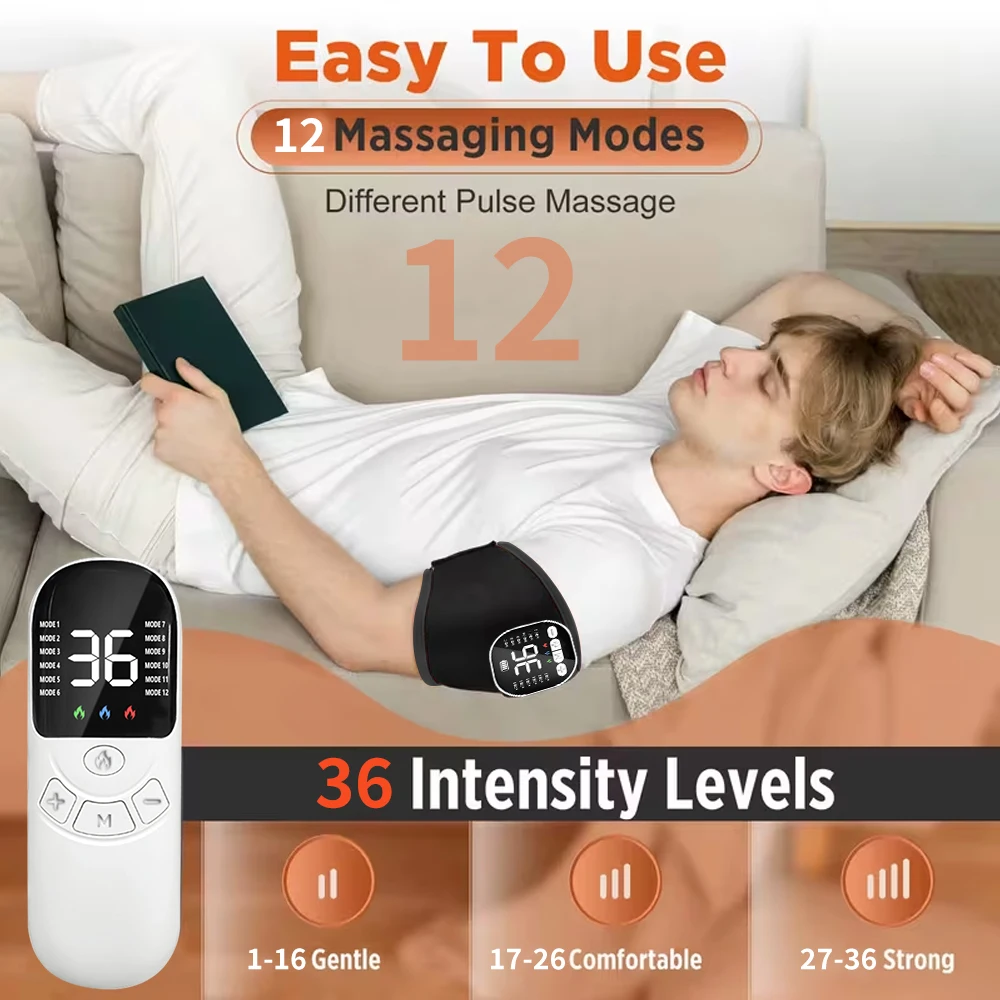EMS Wrist Massager Masajeador De Muñeca 12 Modes Hot Compress Adjustable Band Home Gym Daily Hand Relax Tool EMS Wrist Massager
