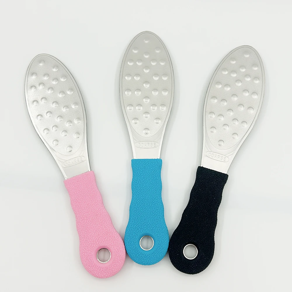 2pcs/pack Double Sided Foot Files Callus Remover Stainless Steel Pedicure Feet Rasp Thin Portable Scrubber for Wet or Dry Skin