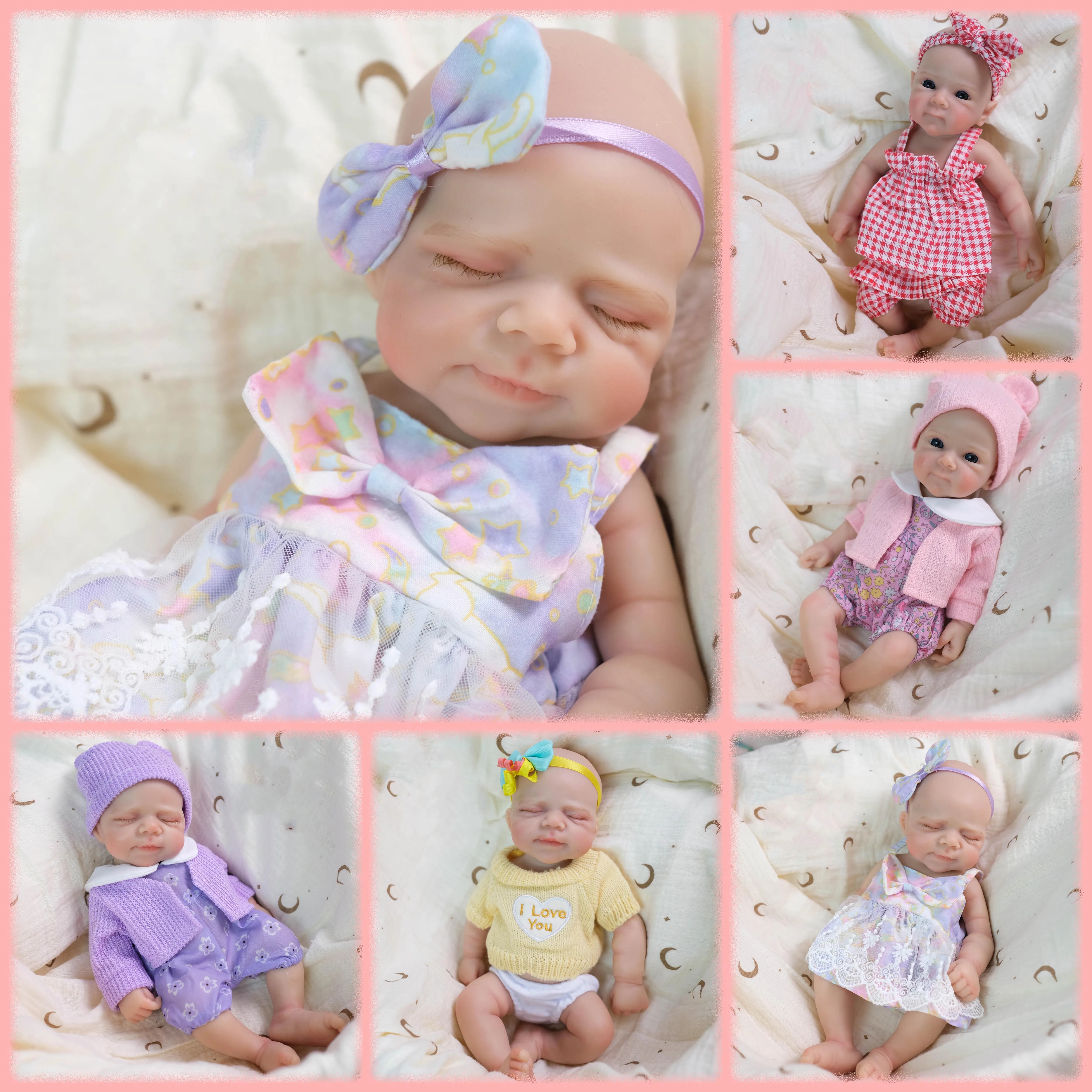 12-calowa ręcznie robiona lalka reborn Bettie/Pascale, bez włosów, otwierająca się buzia, solidna, super miękka, elastyczna, realistyczna, mini, urocza, silikonowa.