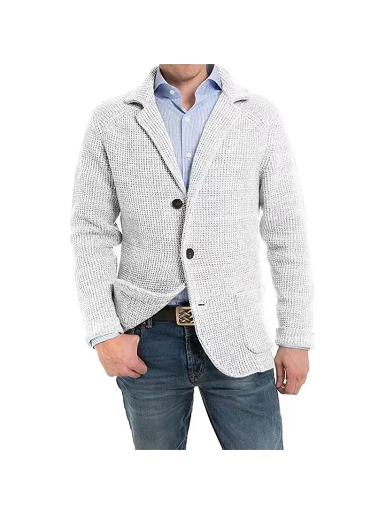 Nieuwe heren herfst winter gebreid vest truien mode effen casual zakelijke warme trui jassen mannen dikker trui jassen