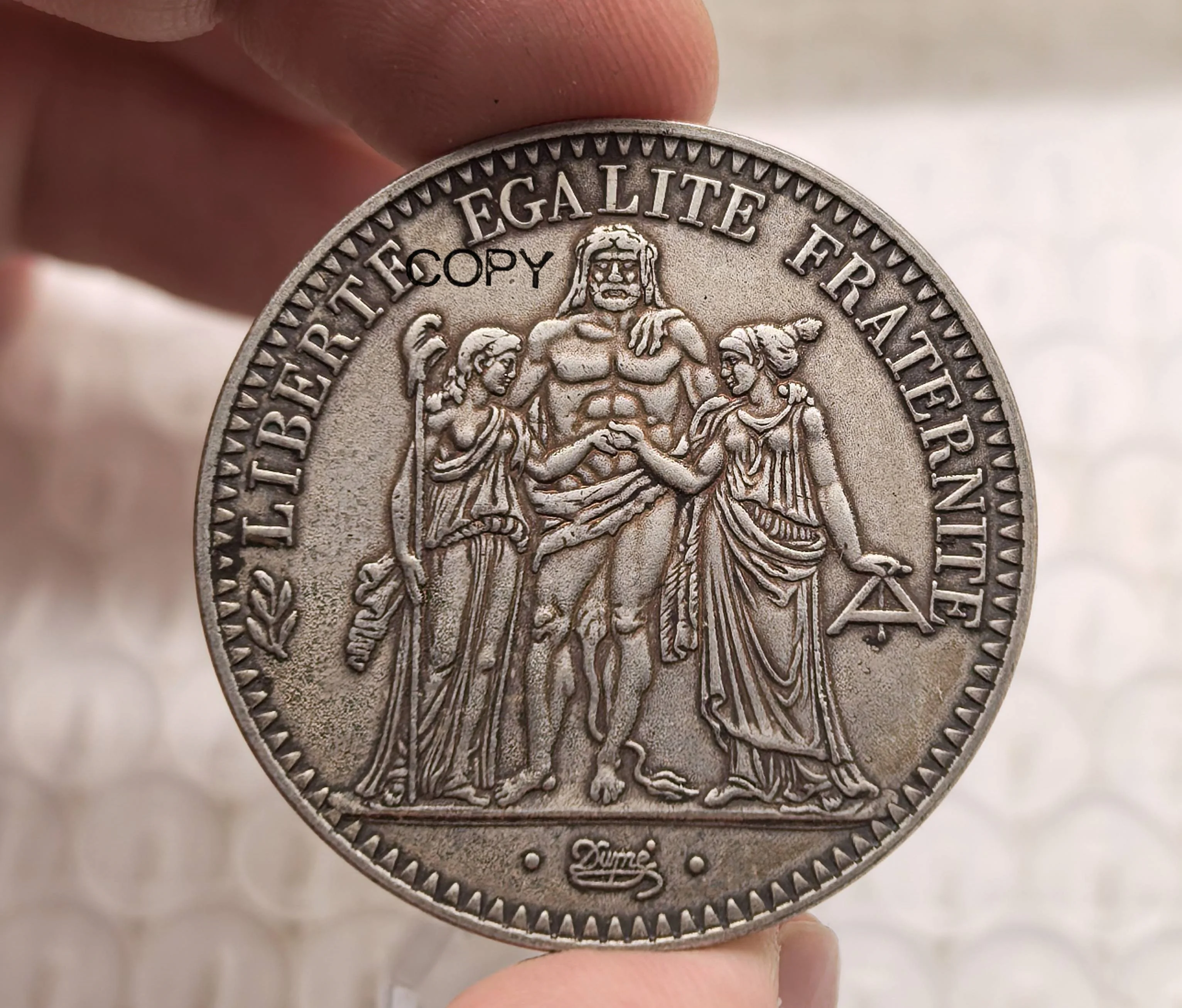 عملة نسخة مطلية بالفضة لفرنسا ، ، 10