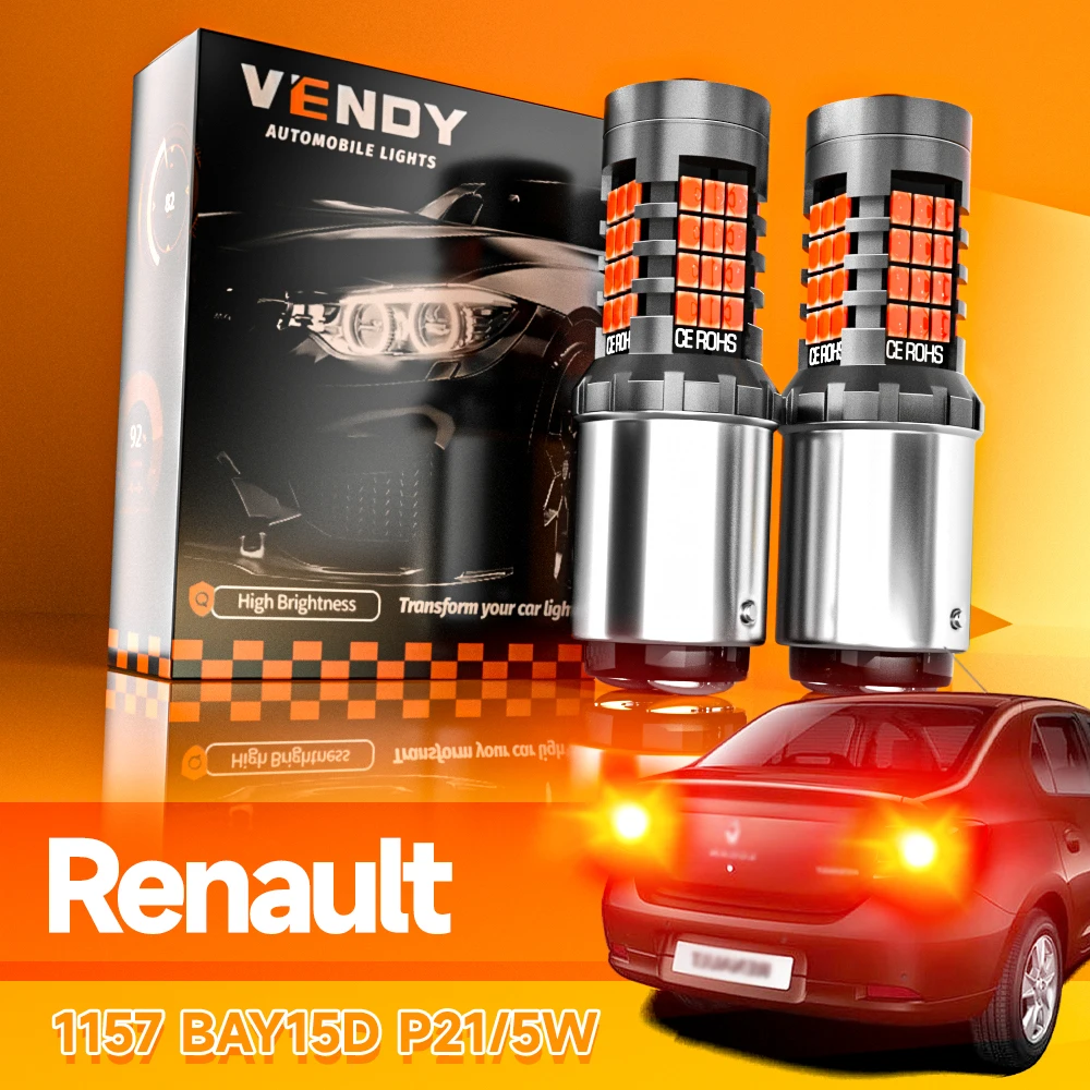 2pcs LED Brake Light Blub Lamp P21/5W 1157 BAY15D Canbus For Renault Grand Scenic  Laguna Sport Logan Master Megane 1 2 3 Twingo