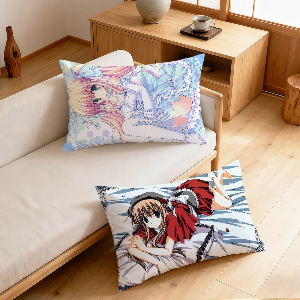 Anime Girl Moe Y2k Korie Riko Candy Drop Rectangle Pillowcover Home Sofa Living Room Dorm Bedside Hogar Pillowcase Party Gift
