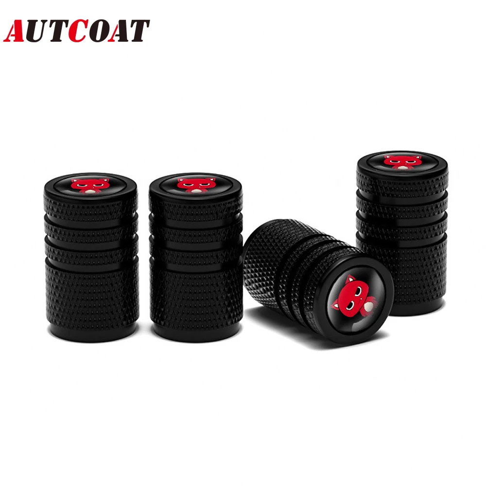 4PCS Car Tire Valve Stem Caps, Aluminum Wheel Valve Covers with Rubber O-Ring, Corrosion Resistant Leak-Proof Tire Air Cap Set
