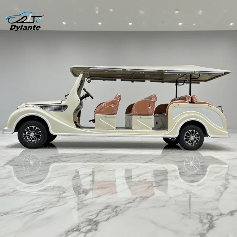 Best Retro Design 4 Wheels 5 8 11 14 Seats New Energy Electric Vintage Sightseeing Antique Car Scenic Spot Electric Vintage Car