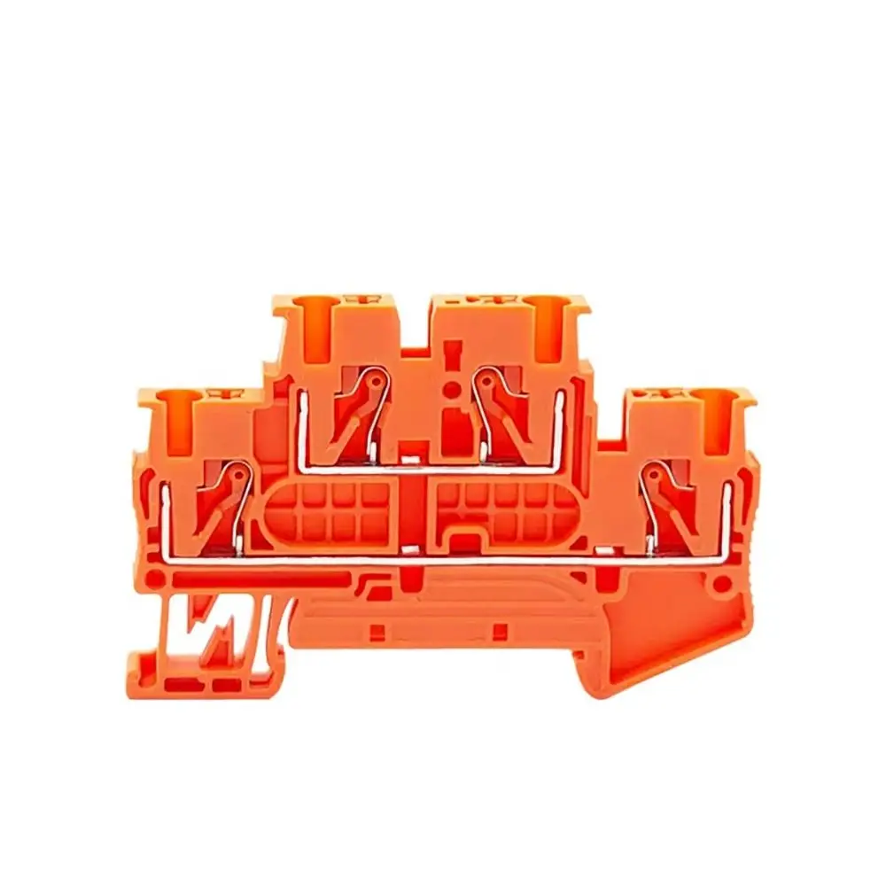 4Pcs PTTB-2.5 PTTB-2.5 Terminal Block 2.5mm2 2 In 2 Out Double Layer Terminal Strip Tool Free Nylon PA66 Push In Wire Connector