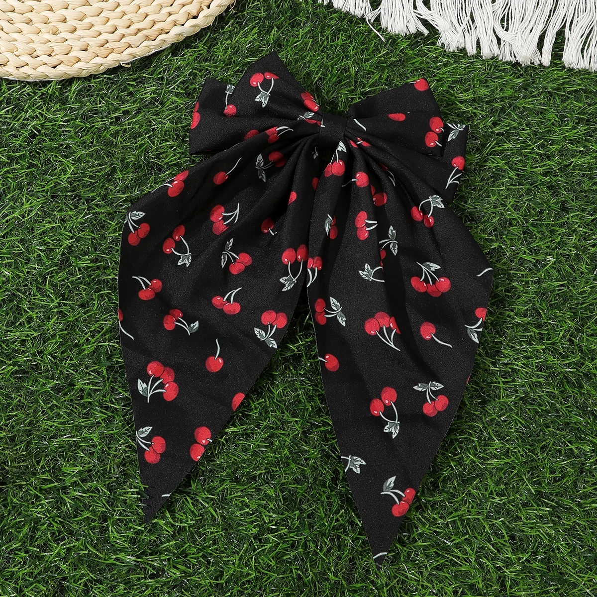 

Floral Bow Barrette For Women Simple Summer Sweet Hair Clip Korean Headwear Hair Accessories Ladies Dating Styling Accessories