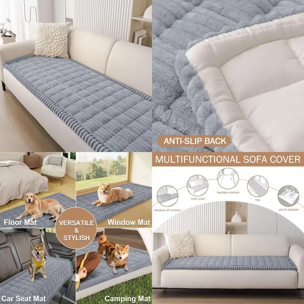 

Моющийся нескользящий чехол для дивана с 3 подушками для домашних животных, толстые мягкие чехлы, защита дивана для домашних животных