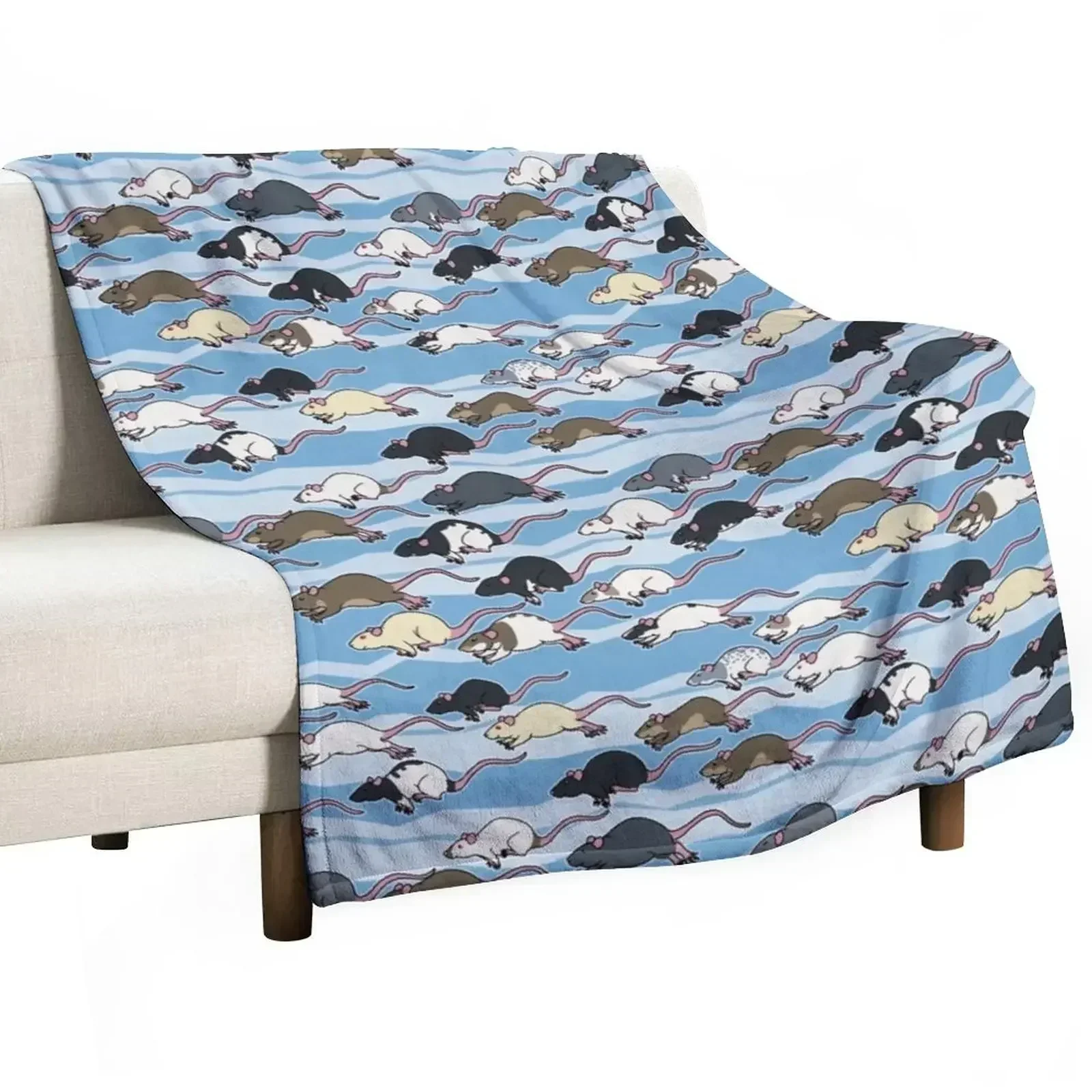 

Blue Rat Run Throw Blanket Kid'S Polar Winter beds Hairys Blankets