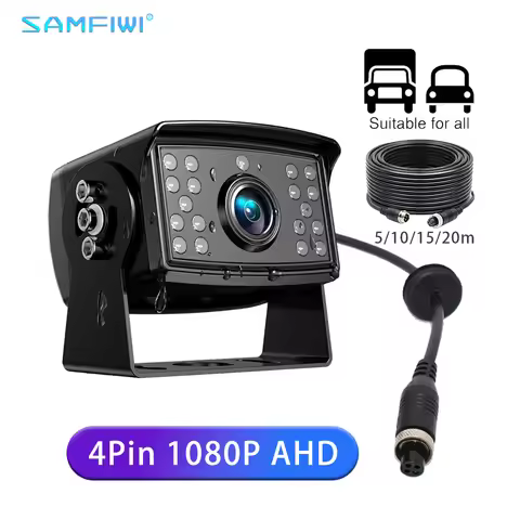 4PIN AHD 1080P Rear View Reversing Camera IP69 Waterproof 18 IR LEDs Night Vision Metal Case For Truck Caravan Bus Van