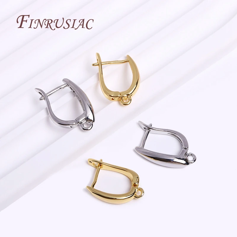 Wholesale 18K Real gold plated French Earring Hooks Lever Back Open Loop Setting for DIY Earring Clasp Jewelry Making Findings