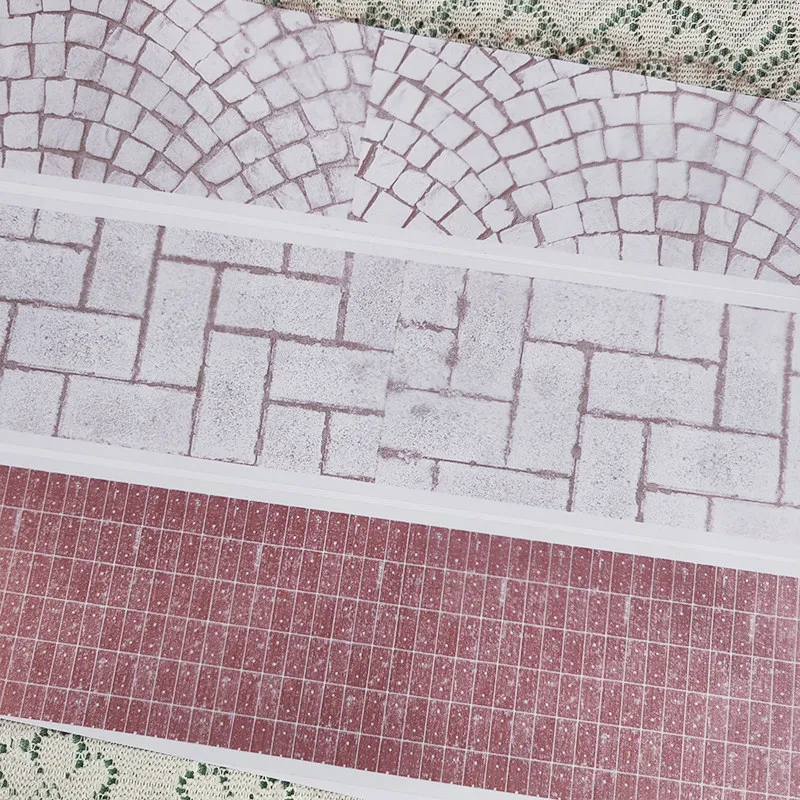 Brick Wall Floor Landscape No White Ink PET Washi Tape Customizable For Journal Scrapbooking DIY Decoration