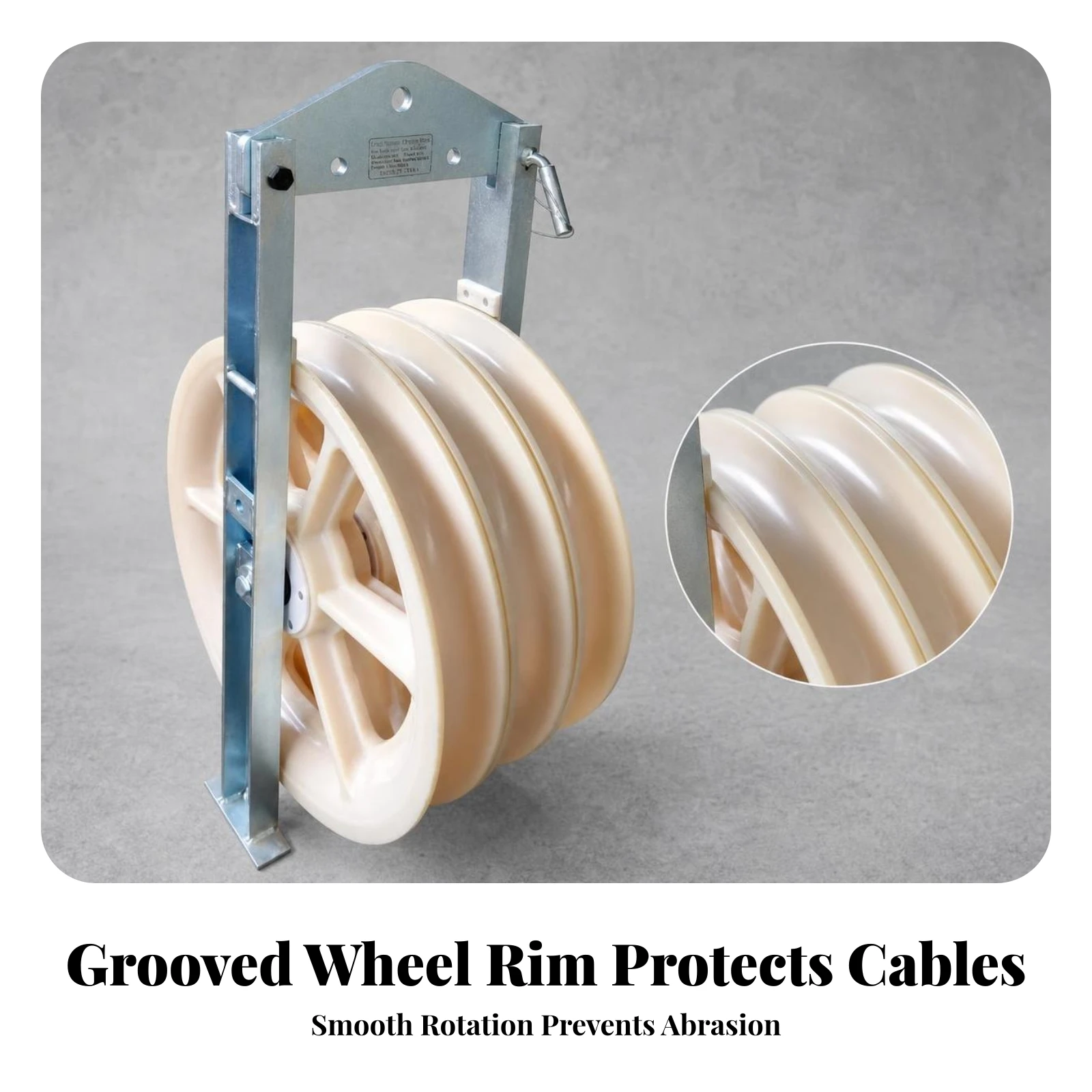 Cable Guide Pulley Galvanized Hanging Pulley with Nylon Wheels Cable Roller Guide Low-Friction Hardware Rustproof - view 4