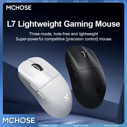 Ratón para juegos MCHOSE L7 Ultra inalámbrico, 39g, ligero, E-Sport, 8K, velocidad de orolling, interruptor óptico personalizado, Sensor insignia PAW3950
