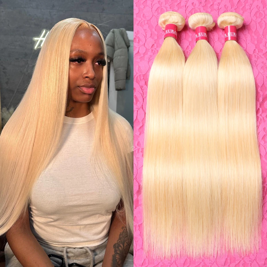 Alimonica Bundles Honey 613 Blonde Remy Brazilian Straight Hair Weave Weft Remy Human Hair Bundles 8 - 40 Inch Free Shipping