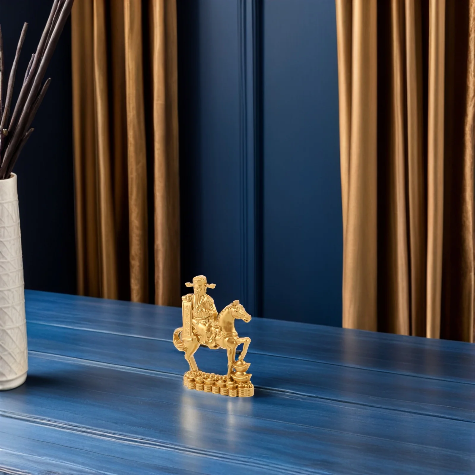 حصان صغير الذهب الصينية زودياك تمثال 2026 سنة الحصان الديكور تمثال معدني محظوظ فنغ شوي الثروة زخرفة سيارة #2