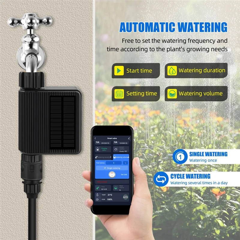 News Solar Powered Water Timer Smart Water Valve Tuya Smart Water Timer Soil Temperature Humidity Sensor Detector