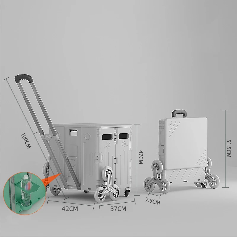Carrello della spesa pieghevole di grande capacità 75L, carrello per la spesa con ruote, facile da spostare.