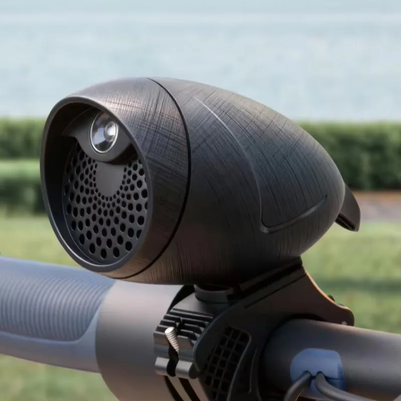 Eye-Catching Waterproof Bike Light Sound Custom Bell Multi-Audio IP65 Rechargeable 1200mAh 6 Volumes Front Light Horn USB