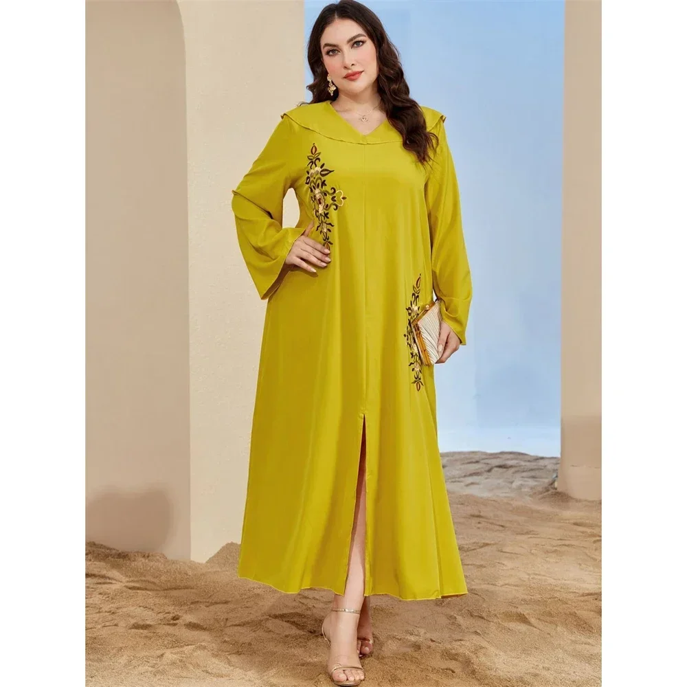 

Ид вечерние вышивка Абая мусульманское повседневное длинное платье макси Турция арабский кафтан исламский Рамадан марокканский халат Дубай Vestidos 2023