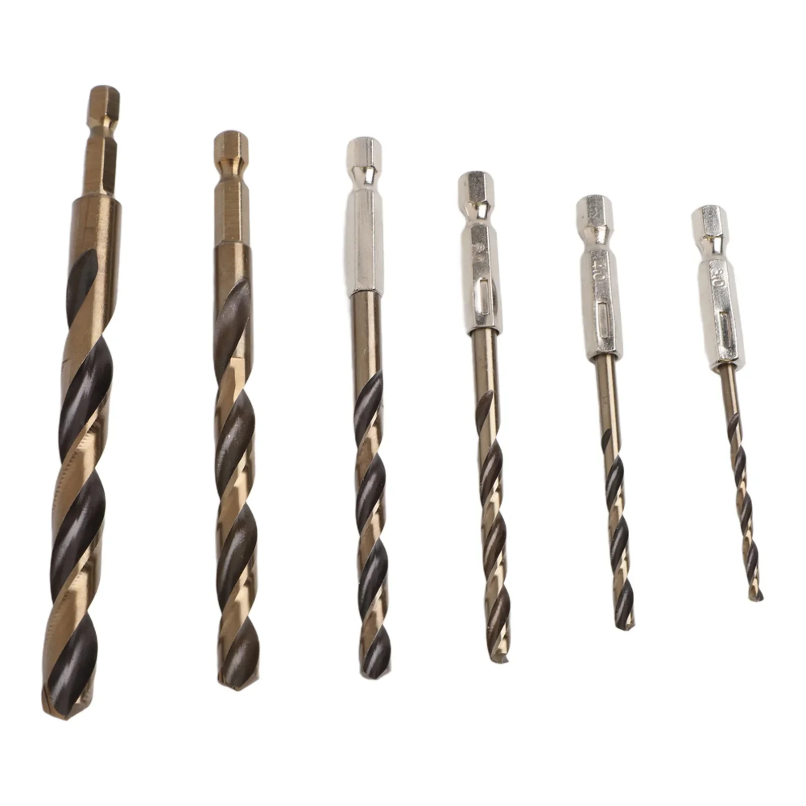 6pcs Hex Shank HSS Drill Bits Set with Coating for Wood Metal Drilling 3-10mm Quick Change Compatible with Power Tools