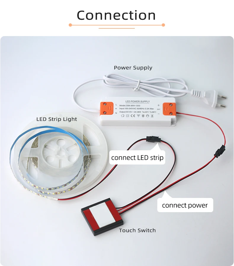 Badezimmerspiegel LED Touch-Dimmer DC12V/24V/5A Hochempfindlicher Make-up-Spiegel LED-Licht Touch-Schalter – Detail 2