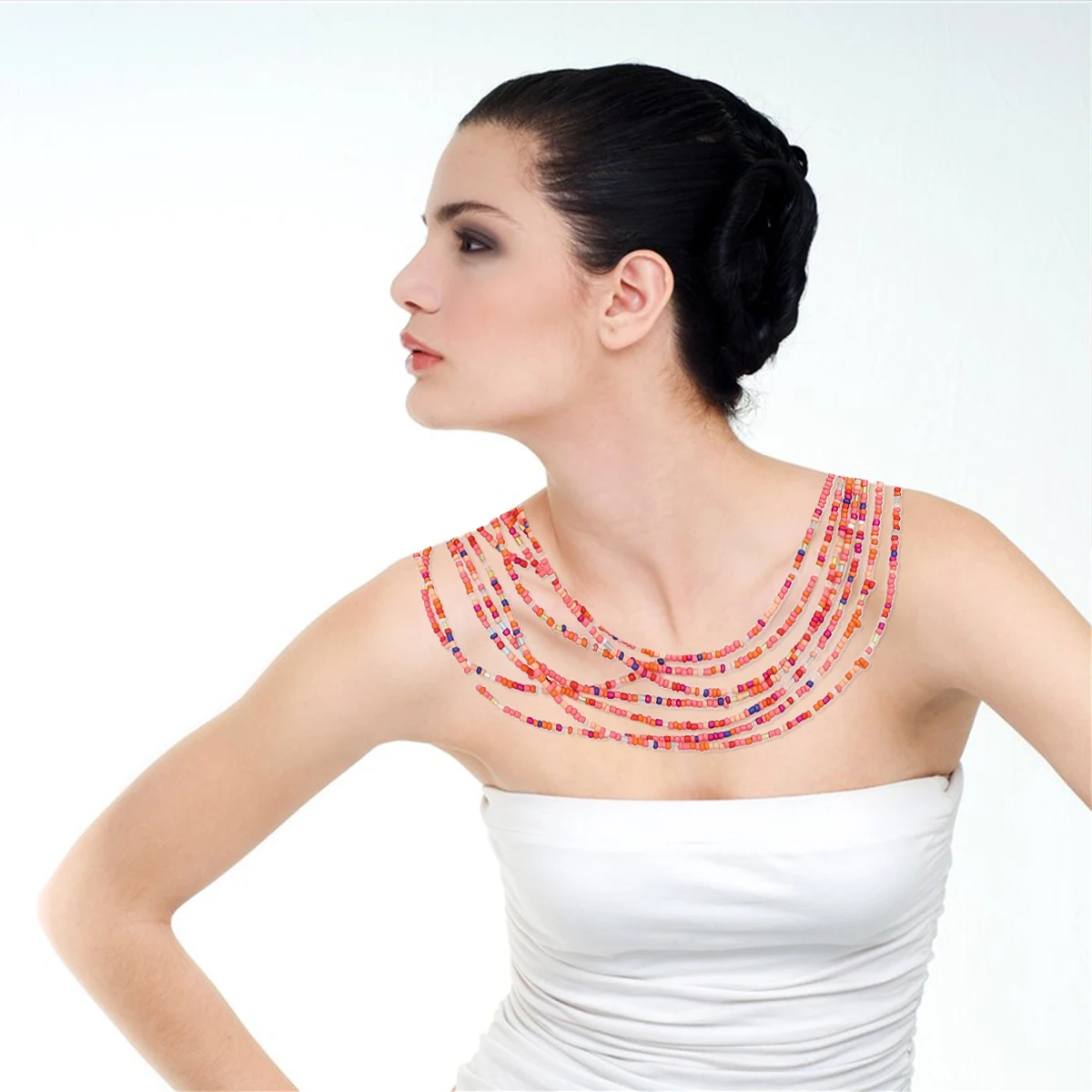 

1Set Bohemian Style Necklace Earrings Kit Delicate Workmanship Comfortable Touch Jewelry for Wedding Anniversary Party Gift