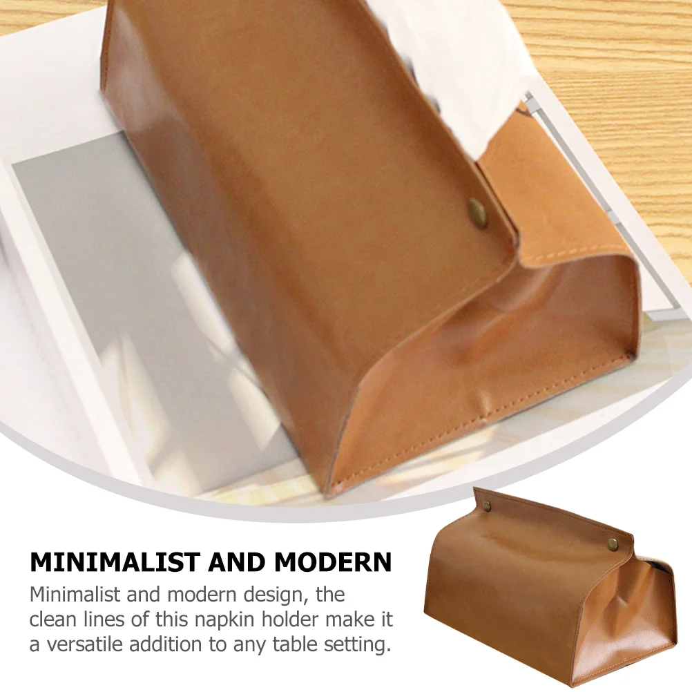 

PU Napkin Holder Paper Towel Case Lightweight Stylish Tissue Box for Car Home Office Hotel Decorative Tissue Storage Box