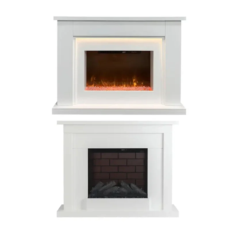 Customized Simple European Style 2000W Vertical Electric Heating MDF Material 3D Flame Electric Fireplace