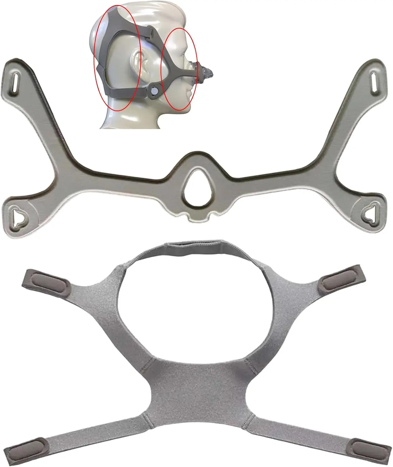 

Комплект из 2 головных уборов и тканевой рамы для носовой маски W.i.s.p, запасные части для машин Cpap, удобная посадка, прочный дизайн