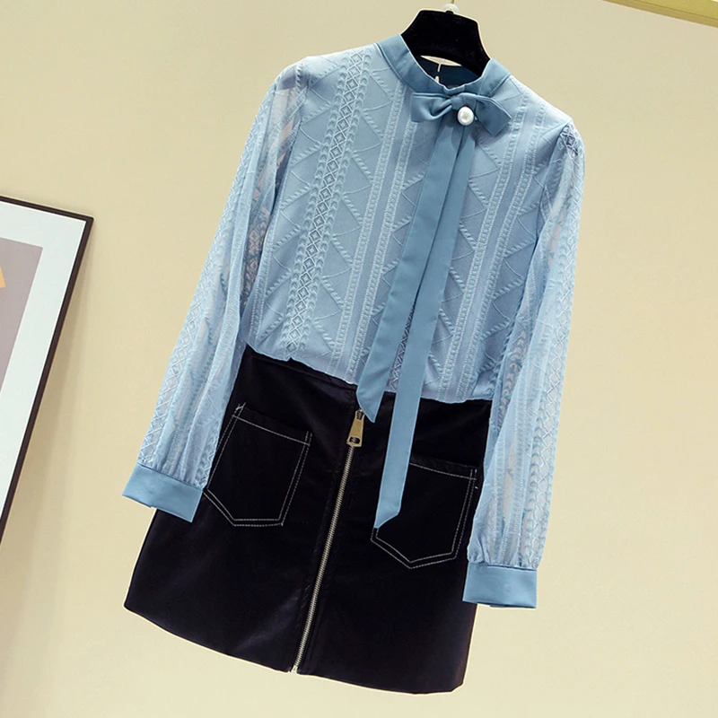 

202, весенне-осенняя блузка с прикрытием, женская новая абрикосовая облегающая модная кружевная рубашка с длинными рукавами, топ S158