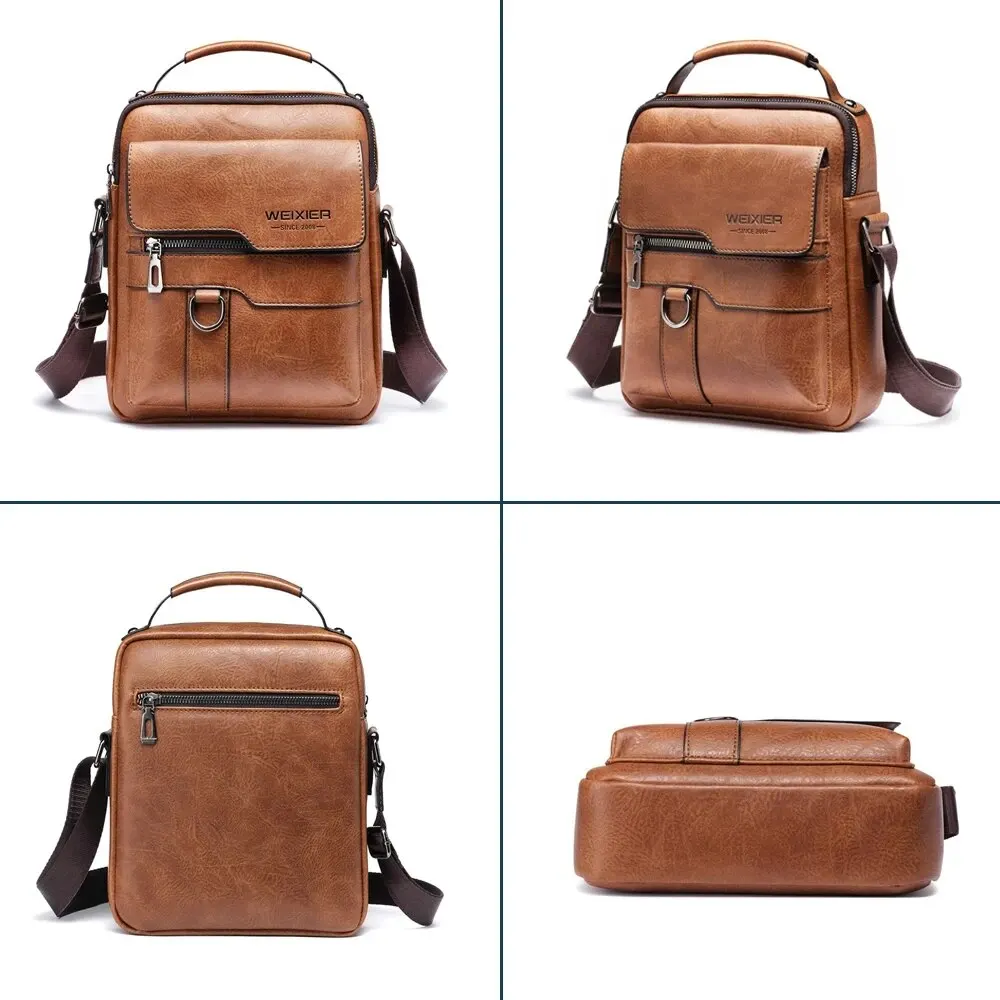 Men's Vintage Leather Crossbody Shoulder Bags High Quality Tote Fashion Business Men Messenger Bag Leather PU Bags