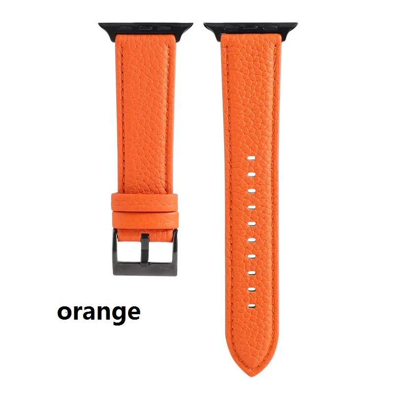 Texture Genuine Leather Watchband for Apple Watch Series 6/se/5/4/3/2/1 Fashion Design Wrist Band for iwatch  apple watch strap