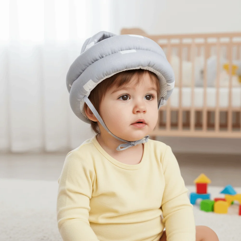 

Противоударный защитный шлем для малышей, мягкая регулируемая защитная шапка для малышей, защита от падений, удобная защита головы, противоударная кепка