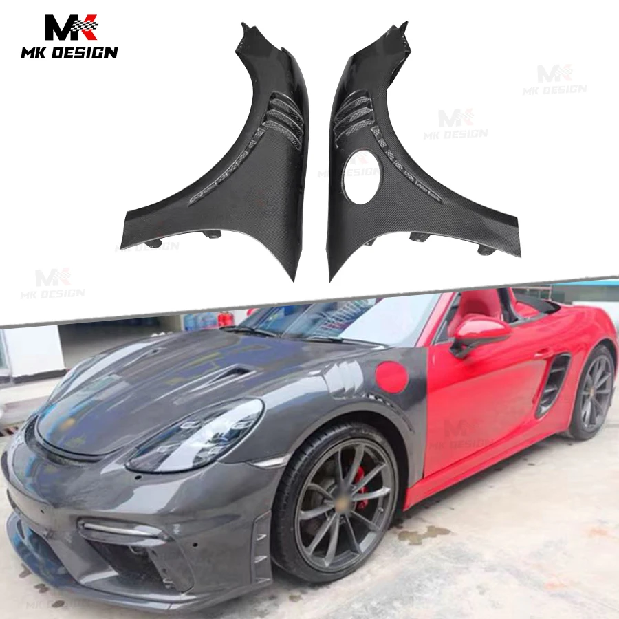 

Carbon Fiber Front Fender Trims for Porsche 718 981 Upgrade Front Bumper Side Fender Flares Air Vent Cover Car Accessories