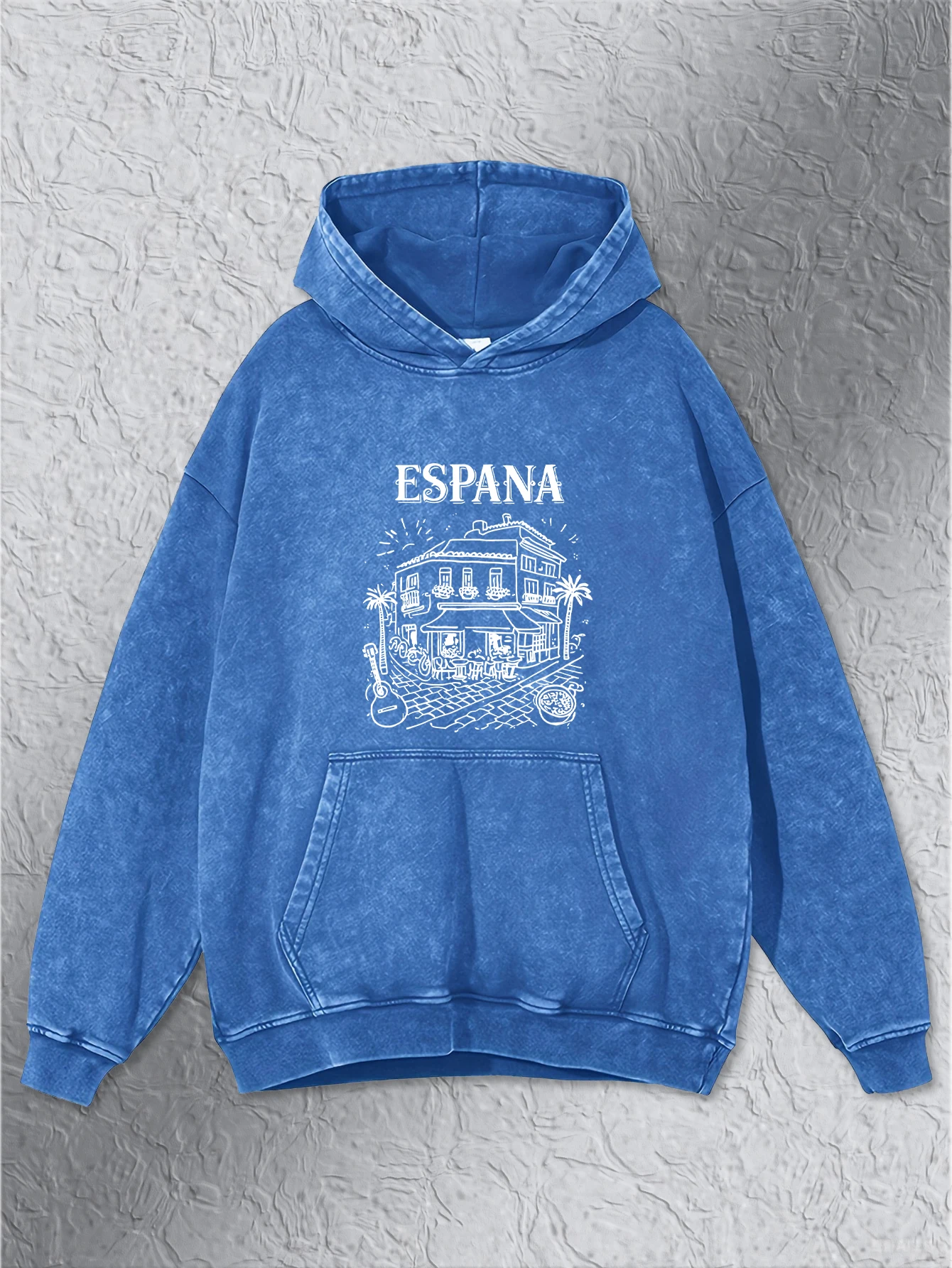 إسبانا الميزات المعمارية المحلية طباعة الرجال غسلها هوديي الشارع هودي الخريف سترات قطنية عالية الجودة موضة ملابس رياضية كبيرة الحجم