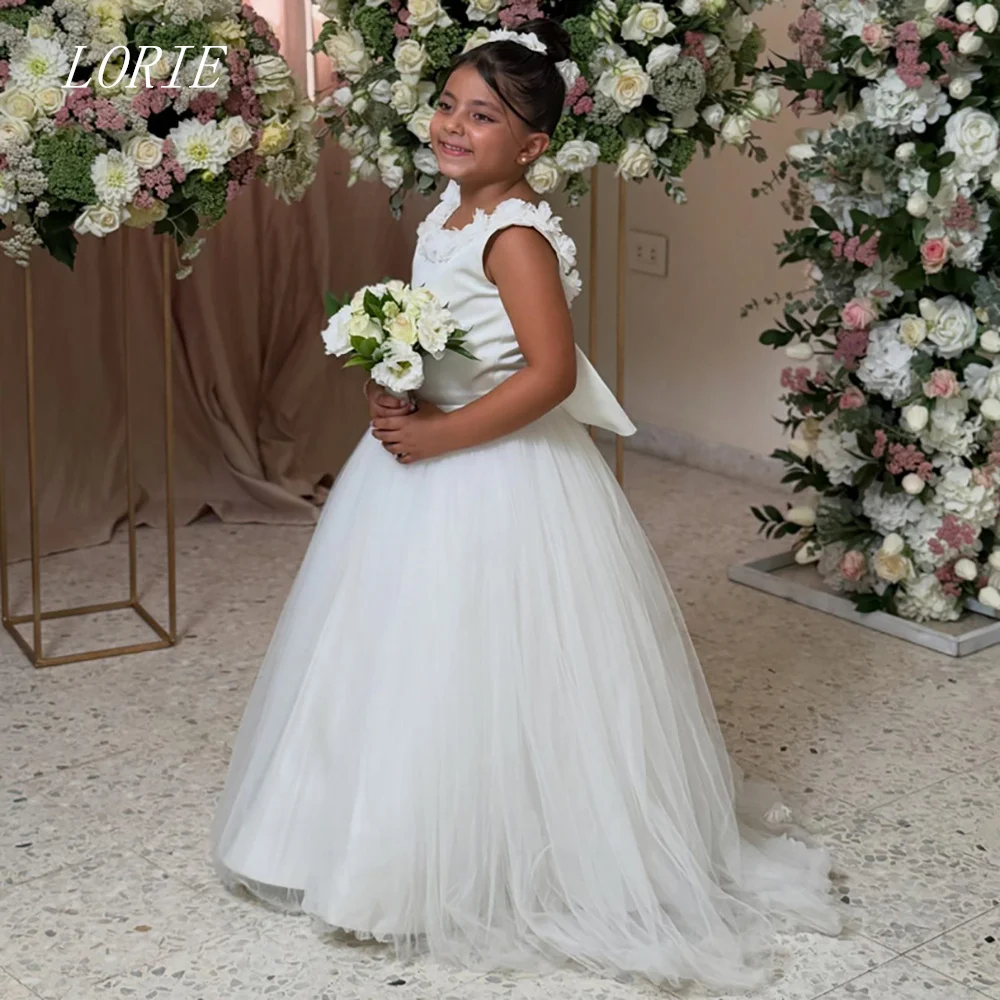 LORIE Luxury A Line Dress For Girls 3D Flowers Girl Gowns Scoop Appliques Child Ceremony Girl Dress Customized 2026