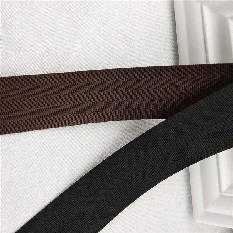 Sangle sergé café noir, 50 yards, 20mm/25mm/32mm/38mm/50mm 1mm d'épaisseur, Polyester durable pour sangle de sac à dos