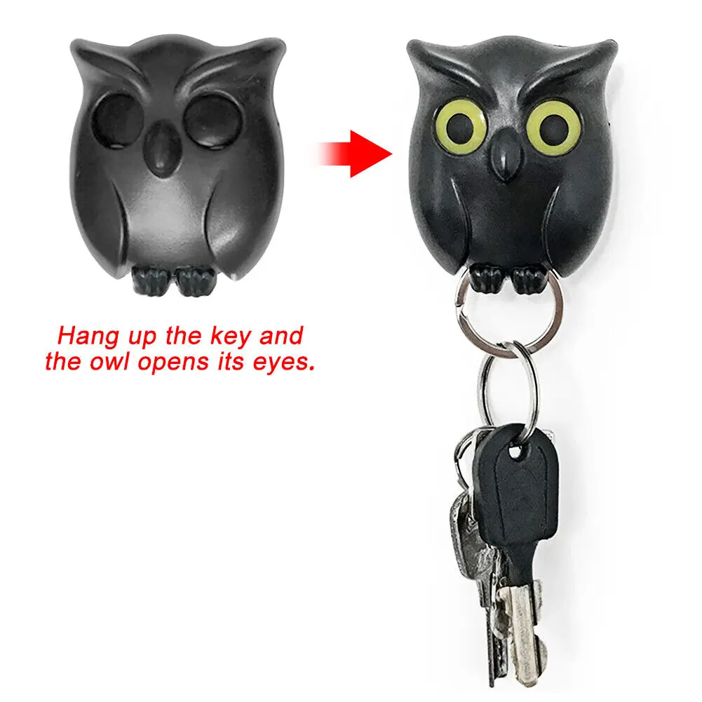 Bird Shape Wall Mount Key Holder Innovative Key Hook Door Hanger Night Owl Magnetic Storage Rack Home Decor Organizer Tools